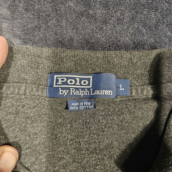 Ralph Lauren Harlow Gray Soft Cool Cotton L/S Button Down Pony Shirt Mens L - Picture 2 of 8